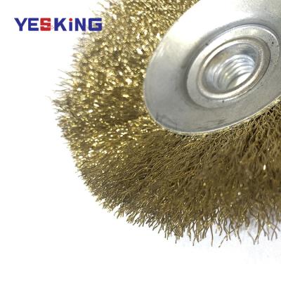 China Best low price china best low price industrial crimped polishing wire cup brush copper wire disc polishing brass brush for sale