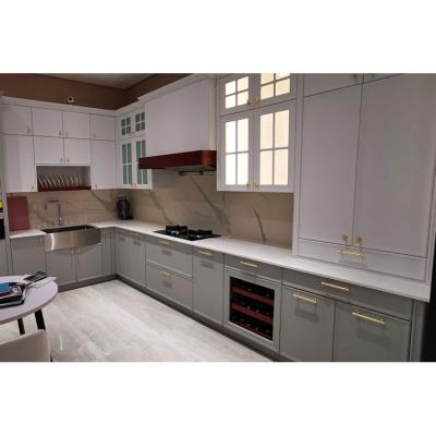 China Environmental Friendly Kitchen Island Set Solid Wood Modern Design Luxury Sideboards for sale