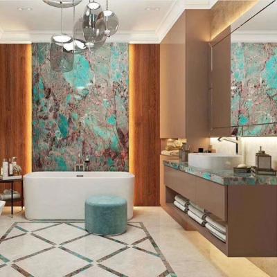 China Modern Luxury Marble Background Wall Brazilian Amazon Green Quartzite For Wall Panel for sale