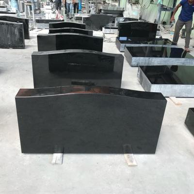 China Traditional Black Granite Angel Heart Design Headstone and Chinese Monuments Tombstone for sale