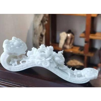 China Modern Custom Stone Carved Jade Figurine Sculpture Indoor White Statue For Home for sale