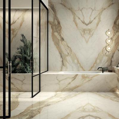 China Modern Best Price Highly Polished Calacatta Gold Marble Slabs For Background Wall for sale