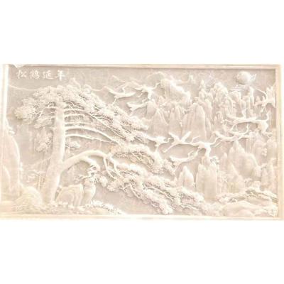 China Modern Art Decorative Stone Relief Flower Carving Wall Decoration 3d Wall Sculpture for sale