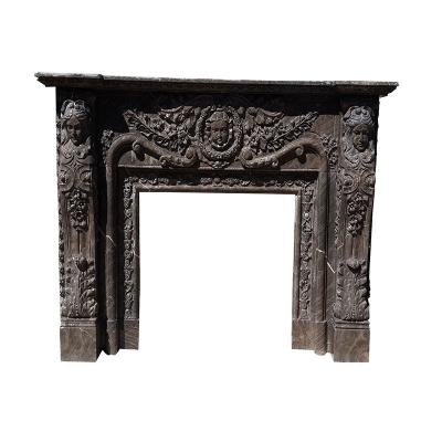 China Modern Hand Carved Marble Fireplace Statue Marble Stone Fireplace Sculpture for sale