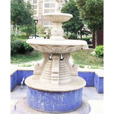 China Outdoor Handwork Garden Ornaments Waterfall Pool Stone Water Fountains for sale