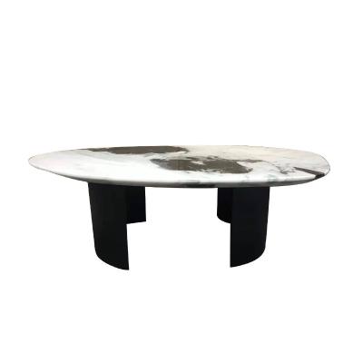 China (Others) Panda Table White Marble For Coffee Table And Adjustable Natural Stone Table Top for sale