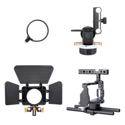 China YELANGU Professional Lightweight Portable Camera Equipment DSLR Camera Cage Kit With Matte Box, Follow Focus For A6000, A6300, A6500 for sale