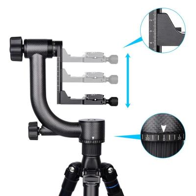 China YELANGU lightweight flexble A19 360 degree angle carbon fiber gimbal fast plate for Dslr camera for sale