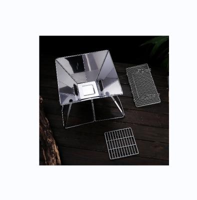 China Factory Direct Selling Stainless Steel BBQ Grill Charcoal Grill Household Cipher Folding Portable Oven Easily Assembled for sale