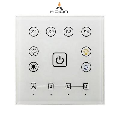 China For LED Dimming Driver Touch Wall Mount AC90-265V Remote ON/OFF 4 Zone Dimming Controller LED Wall Panel for sale