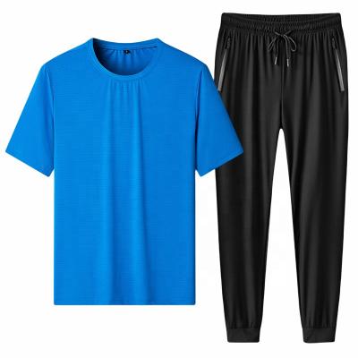 China QUICK DRY Custom Made Silk High Elastic Long Pants High Quality Ice Set Gym Equipment Casual Tracksuit For Man for sale