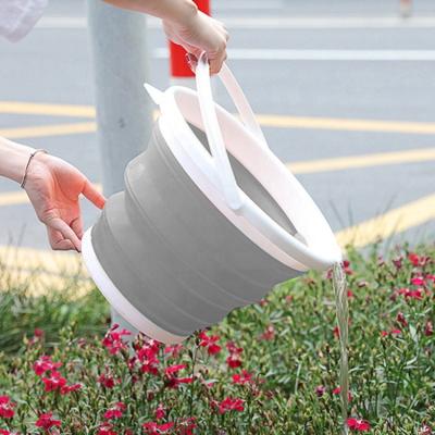 China Sustainable Folding 5L 10L Household Garden Wash Station Fishing Portable Retractable Collapsible Silicone Bucket for sale