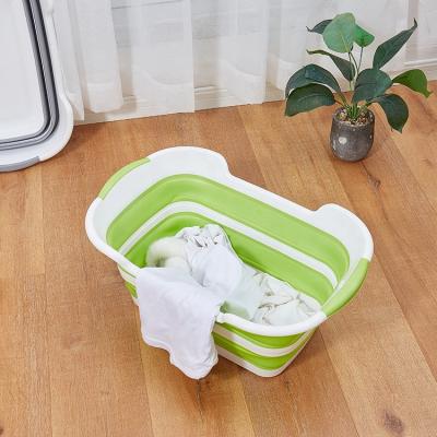 China Sustainable Plastic Folding Automatic Basket For Storage Decorative Space Saving Folding Laundry Hamper Organizer For Laundry for sale