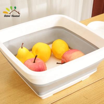 China 2022 Viable New Collapsible Portable Wash Basin Dish Pan Foldable Wash Dish Basin For Bathroom Camping Dorm for sale