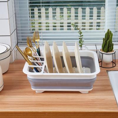 China Sustainable Dish Drying Rack Single Row Plastic Dish Rack With Drainer Utensil Rack Rustproof Dish Rack Large For Kitchen Counter for sale