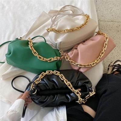 China Fashion\Portable Messenger Bags Fashion Trend Cloud Bag Women Solid Color Dumpling Chain Chunky Bag One-Shoulder Underarm Comfortable\Durable Handbags for sale