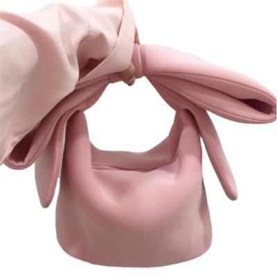 China 2021 New Women Shoulder Bag Personality Pink Spliced ​​Cute Bowknot Bag Comfortable Cosmetic Handbags By Color Even Clutch Bags for sale