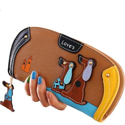 China New High Quality Women Long Zipper Purse Puppy Cartoon Wallets Lady Bag Clutch Mobile Phone Female Wallet Cute Coin Purse for sale