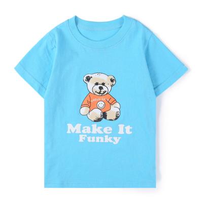 China 100% Cute Cartoon Boys Shirts Short Sleeve Boys New Cotton Summer Wear Boys Wear Anti-shrink T-shirt Girls for sale