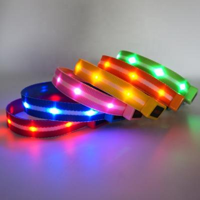 China Viable New Dog Accessories Super Bright Flash USB LED Rechargeable Collars Dog for sale