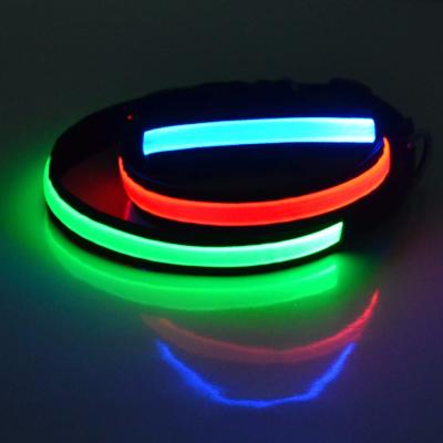 China Viable Bright LED Dog Collar Flash Led Adjustable Dog Collar Customized Led Dog Collar for sale