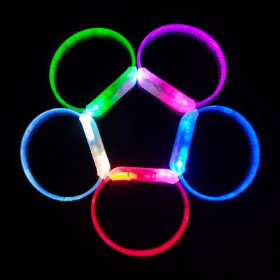 China Promotional Music Sound Motion Night Sight Gifts Colorful Flashing Light Up Led Wristband For Beach Concert Party for sale