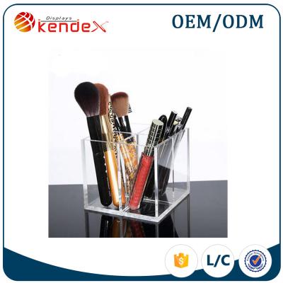 China Supermarket Widely Used Plexiglass Cosmetic Brush And Makeup Storage Containers Brush Custom Display Case for sale