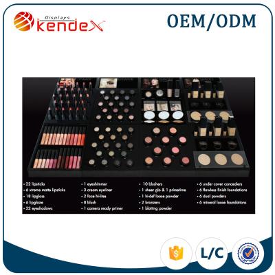 China Supermarket fashion cosmetic display tray for professional supplier lip gloss cc cream eyeliner blushers for sale