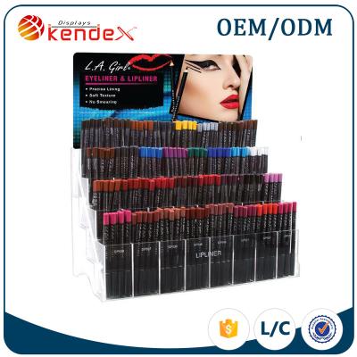 China Supermarket Countertop Acrylic Eyeliner Display Showcase For Advertising for sale