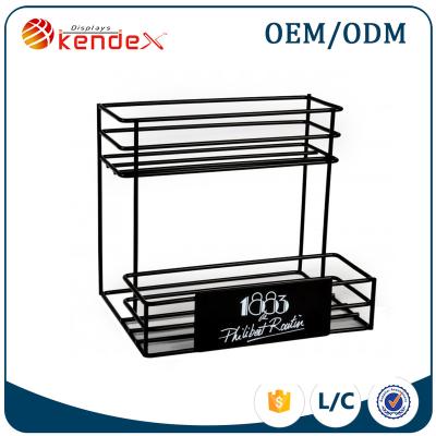 China Supermarket Material Metal Wire Coffee Display Shelving For Cafe for sale