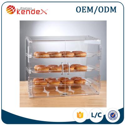 China Custom DIY Acrylic Supermarket Bread Storage Display Box Bakery Showcase for sale