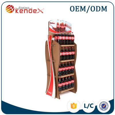 China Supermarket Cardboard Beverage Display Stand for COCA Supermarket Promotion for sale