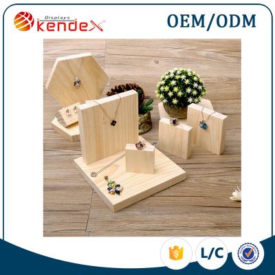 China supermarket plywood jewelry display shelf for finerring ecklace brooch for sale