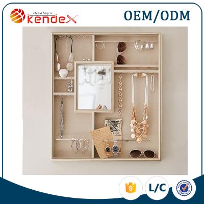 China Supermarket wholesale wooden cabinet for jewelry and necklace display for home for sale