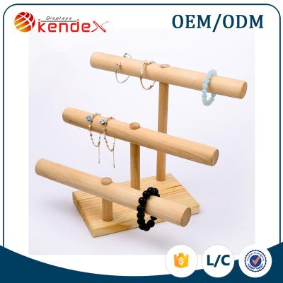 China Supermarket bespoke wooden anklet chain display stand for woment for jewelry store display for sale