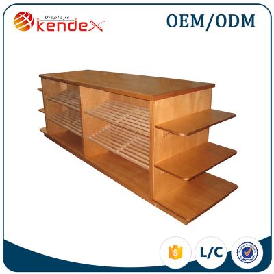 China Supermarket Customized Wooden Womens Clothing Store Furniture For Retail Clothing Display Stand for sale