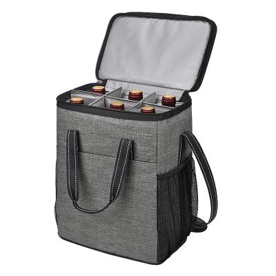 China Waterproof 6 Pack Insulated Wine Cooler Carrier Heat-welded Waterproof Wine Packaging for Picnic, Beach, Hike and BBQ for sale