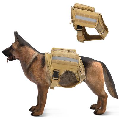 China Waterproof Military Dog Harness, Reflective No-Pull Dog Vest with 2 Leash Clips Adjustable Soft Padded Outdoor Pet Harness for sale