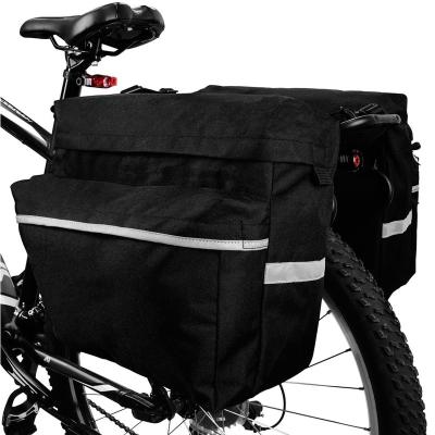 China Customized Bicycle Panniers Bike Saddle Bag with Adjustable Hooks, Carry Handle, Thoughtful Trim and Big Pockets for sale