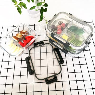 China Freshness Preservation Customized Borosilicate Meal Prep Storage Glass Food Container / Lunch Box Heat Resistant for sale