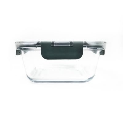 China Microwavable Top Selling Products Fit Clear Airtight Glass Food Container With Snap Lock Lids for sale