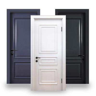 China Modern Simple Style Paint Compound Interior Wood Door Solid Wood Advanced Feeling for sale