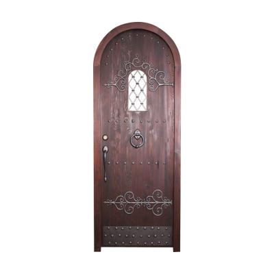 China Modern Antiqued Entry Design Arched Door New Wood Front Door Front Metal Doors For Homes for sale