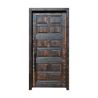 China Modern Modeling Black Wooden Solid Wood Front Doors Front Doors Effect Styles for sale