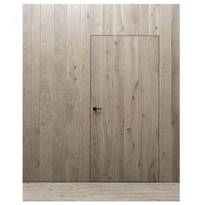 China Modern Frameless Flush Design Concealed Door Wooden Invisible Wood Veneer Interior Concealed Door for sale