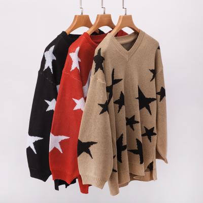 China F20993A European and American autumn and winter women's sweater three colors loose breathable sweater for women for sale