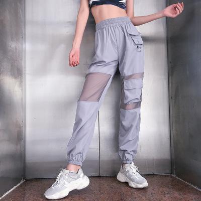 China Fashion European Elegant Gauze Anti-wrinkle F10838A Aliexpress Style Stitching Pants For Lady for sale