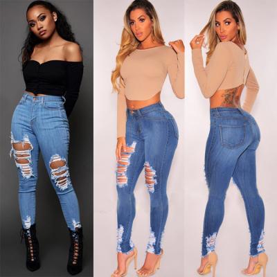 China F20143A Breathable Hot Selling High Quality Women Jeans Women Ripped Jeans Stretch for sale