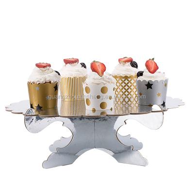 China Disposable BSCI Audited Factory Tiered Cake Stand, Free Customized Design, Dessert Cupcake Stand, Party Decoration for sale