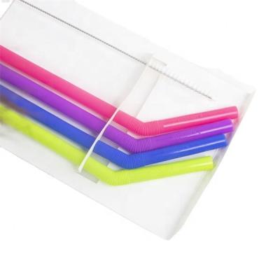 China PLA Drinking Straws Party Drinking Straws Juice Tea Straws Curvy Disposable Plastic Flexible BPA Free Disposable Milk Drinking Straws for sale